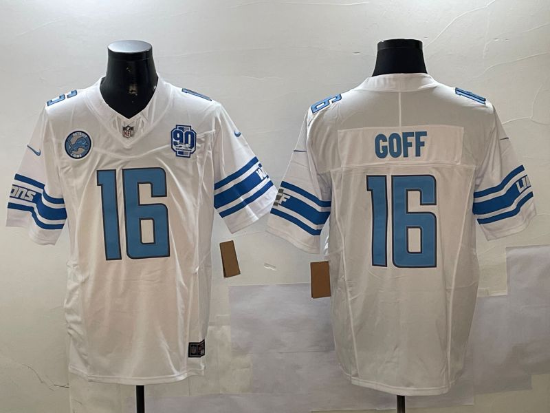 Men Detroit Lions #16 Goff White three generations 2024 Nike Limited NFL Jersey style 4->detroit lions->NFL Jersey